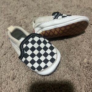 Vans Black and White Checkered Baby Slip-Ons